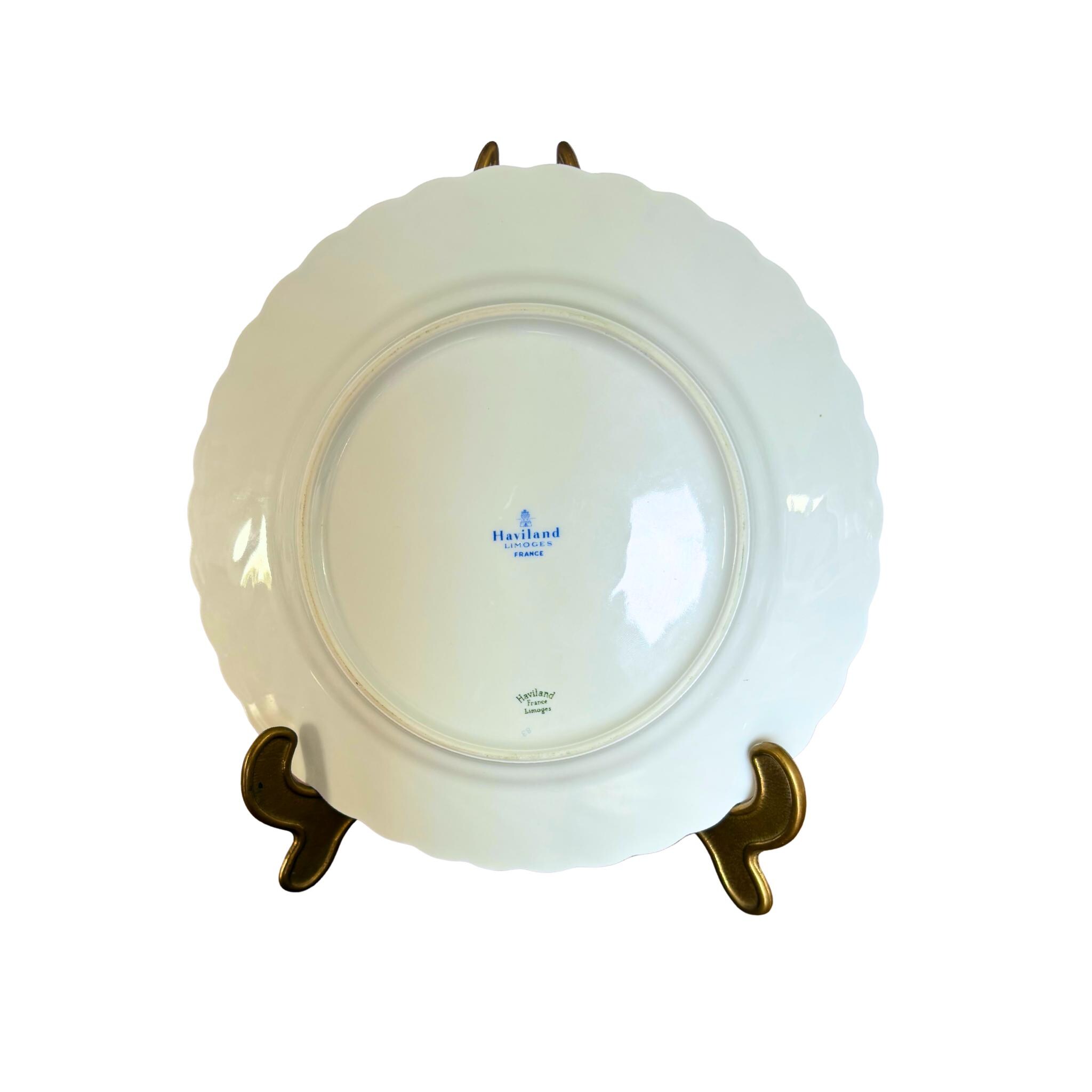 アビランド　リモージュ　お皿4枚組 ハビランド・リモージュ磁器 12ピース 4人用食器セット、ピンクの花柄