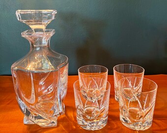 Sèvres（セーヴル） クリスタルのウイスキーカラフ ヴィンテージ フレンチ ヘビー クリスタル ウイスキー サービス 5個