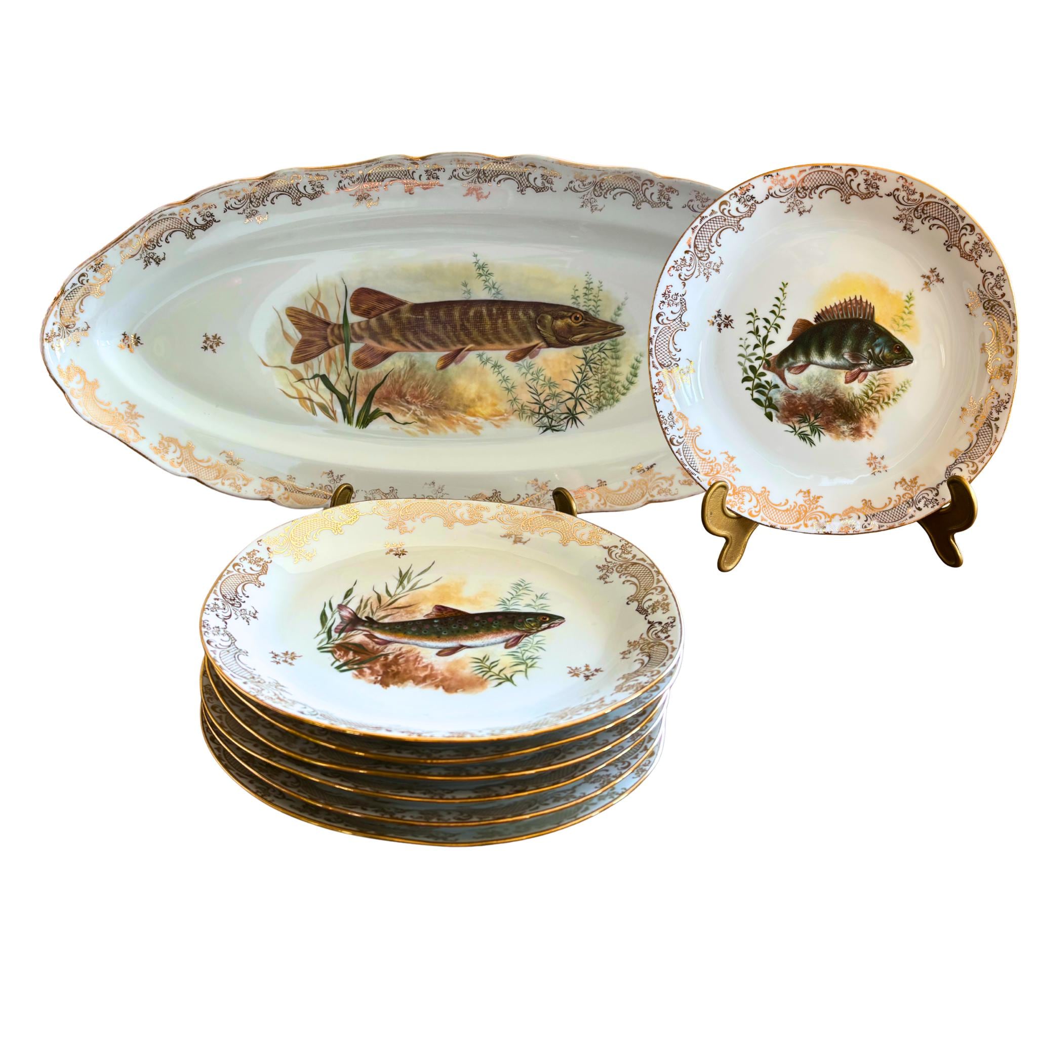 Set of french fish plate - Etsy 日本
