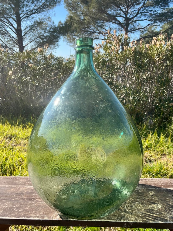 Große mundgeblasene französische DAME JEANNE aus dem 19. Jahrhundert mit einem Fassungsvermögen von 28 Litern / Antike Flasche, Ballonflasche / Jimmyjohn / Ballonflasche