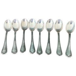 A Set of 6 or 8 Vintage ERCUIS MOKA SPOONS Silver Plated France