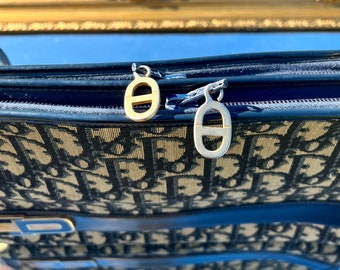 Christian Dior 1960 Blue and Beige Monogram Canvas Bag / CD