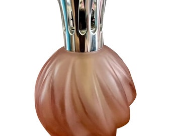 Lampada Berger vintage in vetro stampato rosa francese, circa 1970 / Lampada catalitica / Lampada da profumo