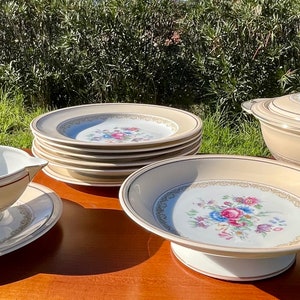 Part of an antique Limoges porcelain dinner service from France, Charles Ahrenfeldt Manufacture 1920-1939