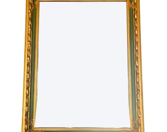 French EMPIRE STYLE Giltwood MIRROR, Gold Leaf and Gesso Frame, Circa 1880