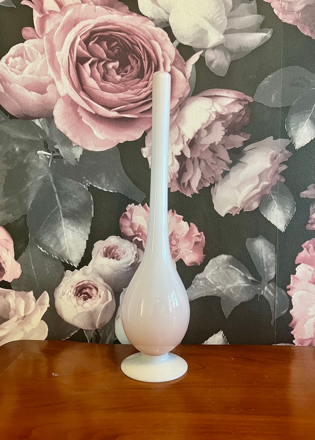 Vase coupelle opaline rose et blanche - Un Bon Design