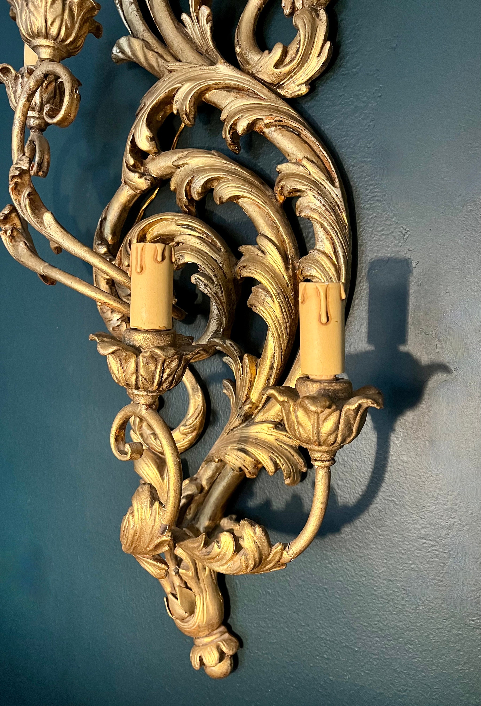 Fabulous Large Italian Rococo Style Carved and Gilded Wood and