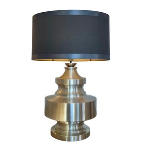 Large Brushed Aluminum Table Lamp, Italy, circa 1970s