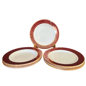 Vintage Porcelain DINNER Set By Saint Amand France (8 pieces) for 4, circa 1950