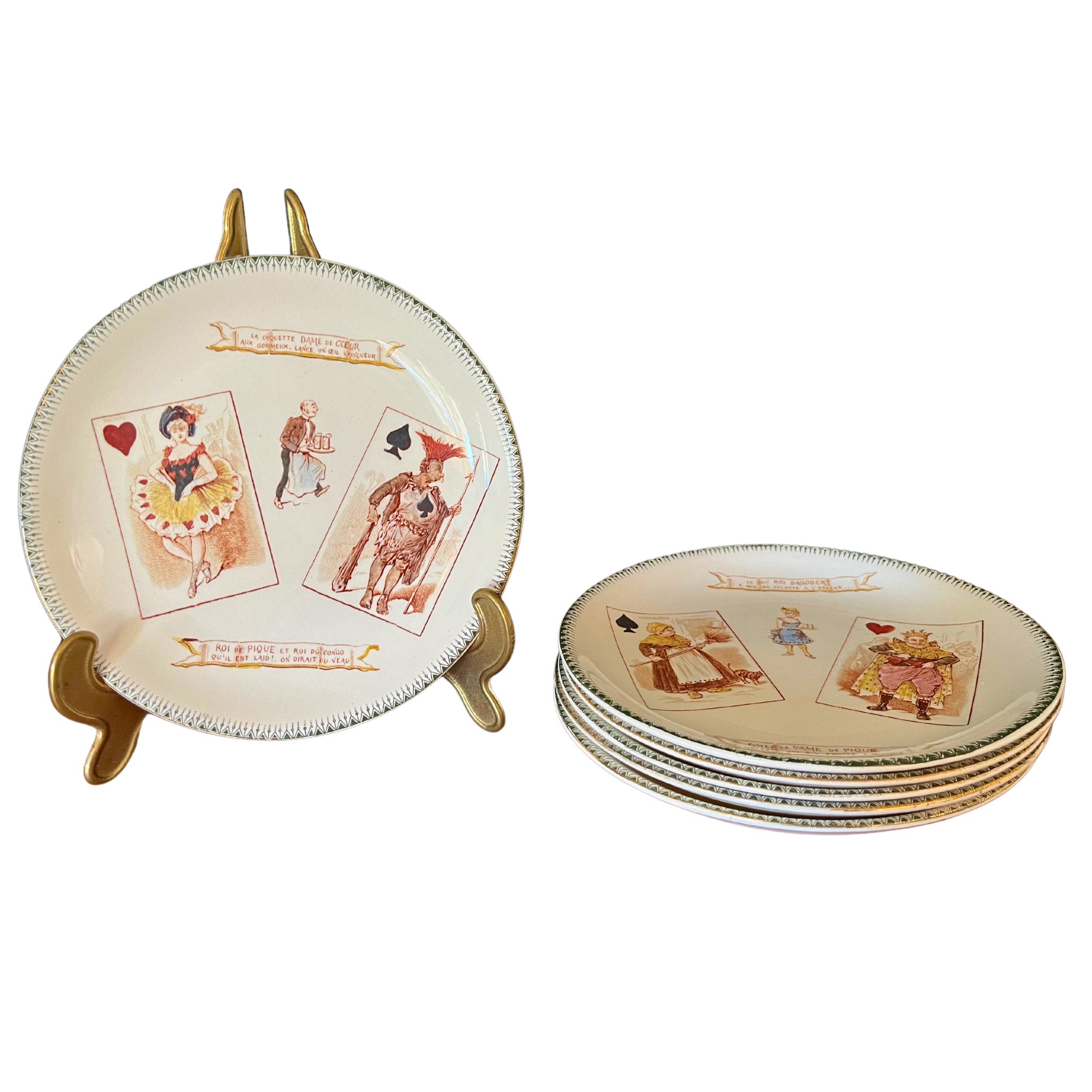 HB&Cie TERRE DE FER プレート 皿 仏 アンティーク Choisy-le-Roi HB＆Cie Terre de Fer パン皿5枚