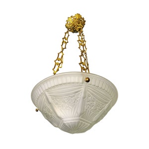 French ART-DECO Pendant Chandelier, circa 1920s