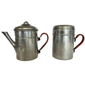 Vintage Aluminum Coffee Pot by REVERSO — 1950s French Drip Percolator