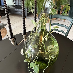 DEMIJOHN ANTIQUE Glass BOTTLE Medium Sized from France / Vase / Carboy / 19th century