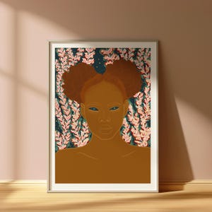 Poster con ritratto di ragazza cosmica