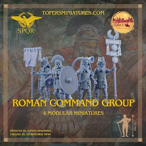 Miniaturas modulares del grupo de mando romano. Miniaturas de 28 mm (juego de 4)
