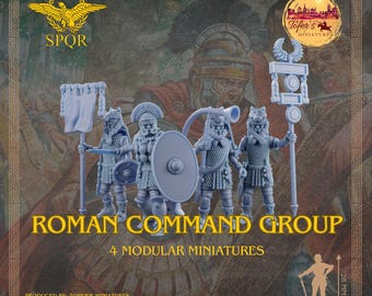 Roman Command Group Modular Miniatures. 28 mm Miniatures (Set of 4)