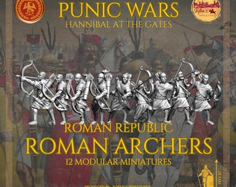 Arqueros de la República Romana. República de Roma. Miniaturas de 28 mm. Set de 12 miniaturas. Guerras Púnicas: Aníbal a las Puertas.