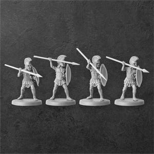 Greek Hoplites. 28 mm Miniatures (Set of 4) by V&V Miniatures