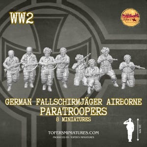 German Fallschirmjäger Airborne Paratroopers Infantry (Germany, WW2) - Bolt Action 1/56 (28mm) scale  28 mm Miniatures