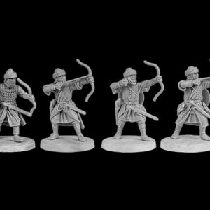 Set of 4 Arab archers. 28 mm Miniatures