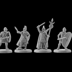 Set of 4 Carthage Command. 28 mm Miniatures