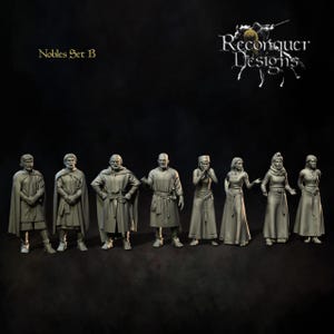 Medieval 12th-13th century nobles Set B, Diorama, Historical Wargaming. 28 mm Miniatures Produced by Tofer&#39;s Miniatures.