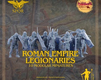 Roman Empire Legionaries Modular Miniatures. 28 mm Miniatures (Set of 10) Ideal for games like Hail Caesar and other wargames.