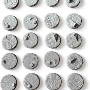 25 mm Rock Bases (x20 Pieces), Stands for Tabletop 28 mm Miniatures SAGA, Wargame, Produced by Tofer&#39;s Miniatures