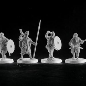 Set of 4 Vikings Harald Hardrada King of Norway. 28 mm Miniatures