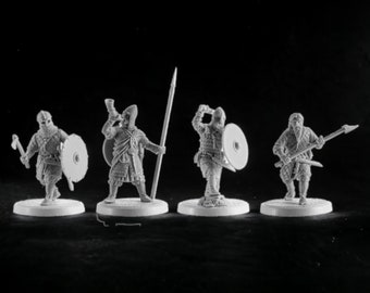 Set of 4 Vikings Harald Hardrada King of Norway. 28 mm Miniatures