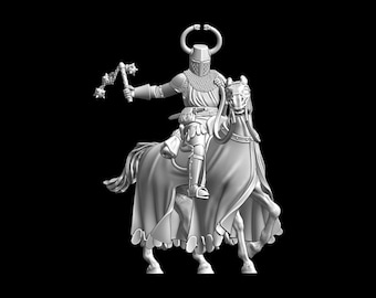 Teutonic Knight Commander. 28mm, 32mm, 40mm, 54mm, 75mm, Wargaming Miniature