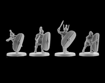 Set of 4 Carthage Carthaginian warriors. 28 mm Miniatures