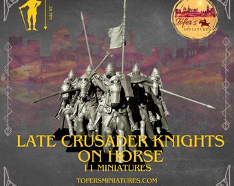 Late Crusader Knights on Horse. 54 mm Miniatures