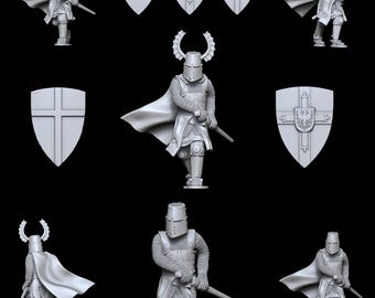 Late 13th Century Teutonic Knight on foot. 28 mm Miniatures