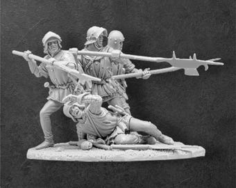 War of the Roses. English infantry. 54 mm Miniatures. Historical Diorama