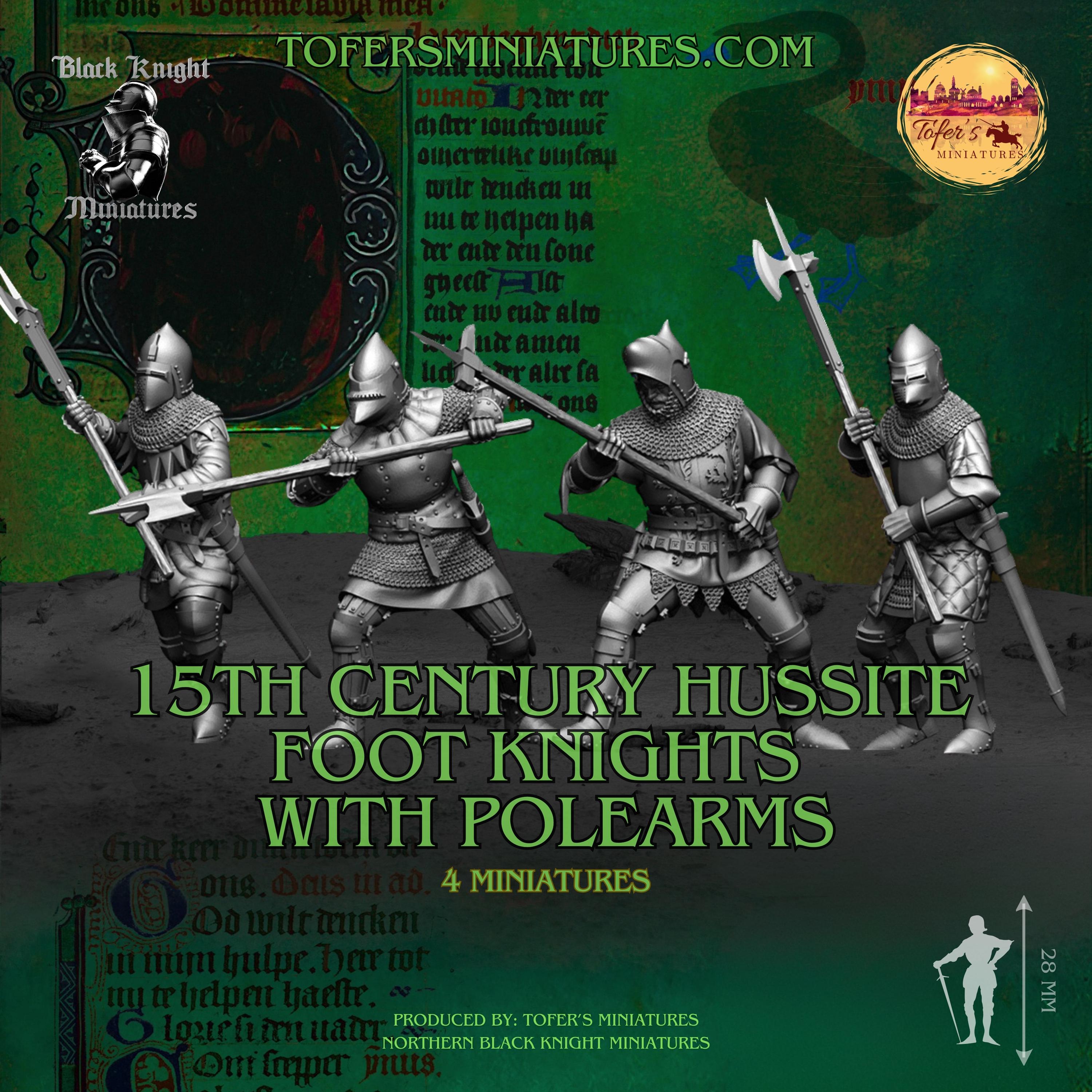 15th-century Hussite Foot Knights With Polearms. 28 Mm, 32 Mm, 40 Mm ...