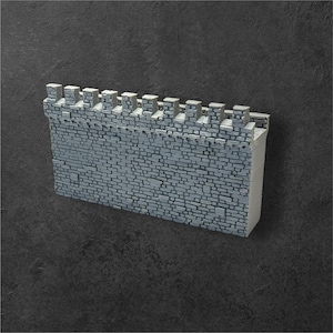 Mittelalterliche Modulare Burgmauer (Gerade). 28 mm Skala. Historisches Kriegsspiel von Tofer’s Miniatures