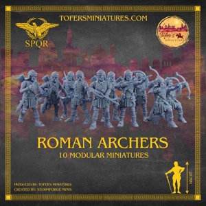 Roman Archers Modular Miniatures. 28 mm Miniatures (Set of 10)