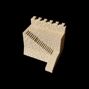 Modular Medieval Crusades Middle Eastern Jerusalem Castle Wall with Stairs 28mm scale