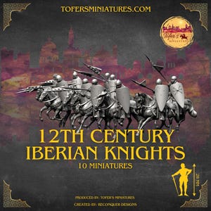 Set of 10 Medieval 12th Century Iberian Knights. 28 mm Miniatures