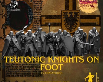 Teutonic Knights on foot. 28 mm Miniature