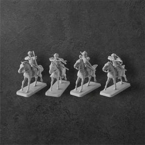 Set of 4 Byzantine Horse Archers. 28 mm Miniatures
