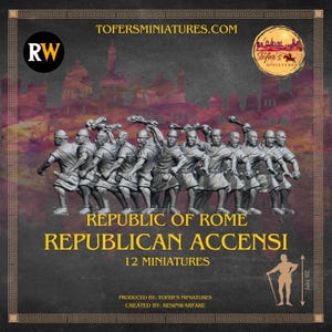 Republican Accense. Republic of Rome. 28 mm Miniatures Set of 12 Miniatures