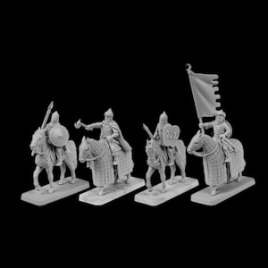 Set of 4 Arab Mounted Command. 28 mm Miniatures