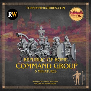 Republican Command Group. Republic of Rome. 28 mm Miniatures Set of 5 Miniatures