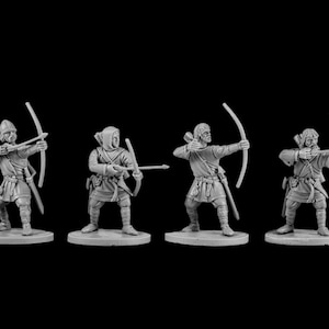 Set of 4 The Anglo-Saxons: Archers. 28 mm Miniatures