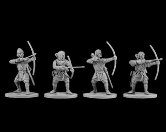 Set of 4 The Anglo-Saxons: Archers. 28 mm Miniatures