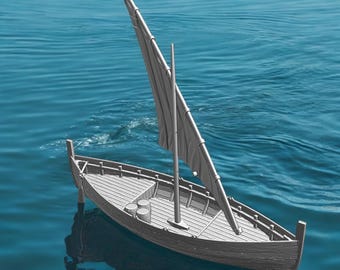 Medieval fishing boat. 28 mm scale