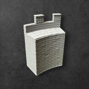 Curved Right Wall from the Roman Milecastle / Fort - End of Empire Modular Castle. 28 mm scale. Ideal for Games Like SAGA and Other Wargames
