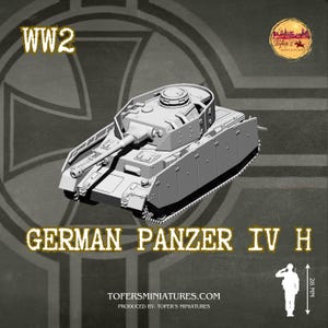 German Panzer IV H Tank  (German, WW2) - Bolt Action 1/56 (28mm) scale  28 mm Miniatures